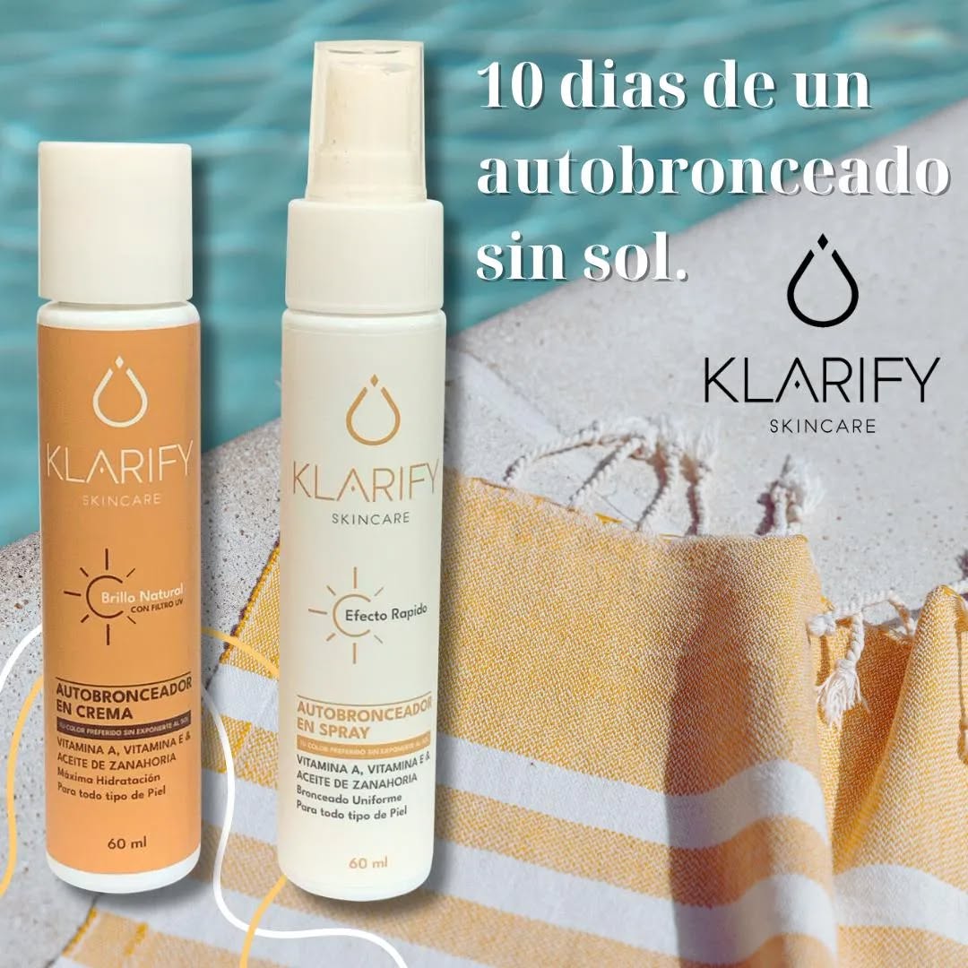 Con El Duo Autobronceador Klarify, ¡Broncéate en Minutos !